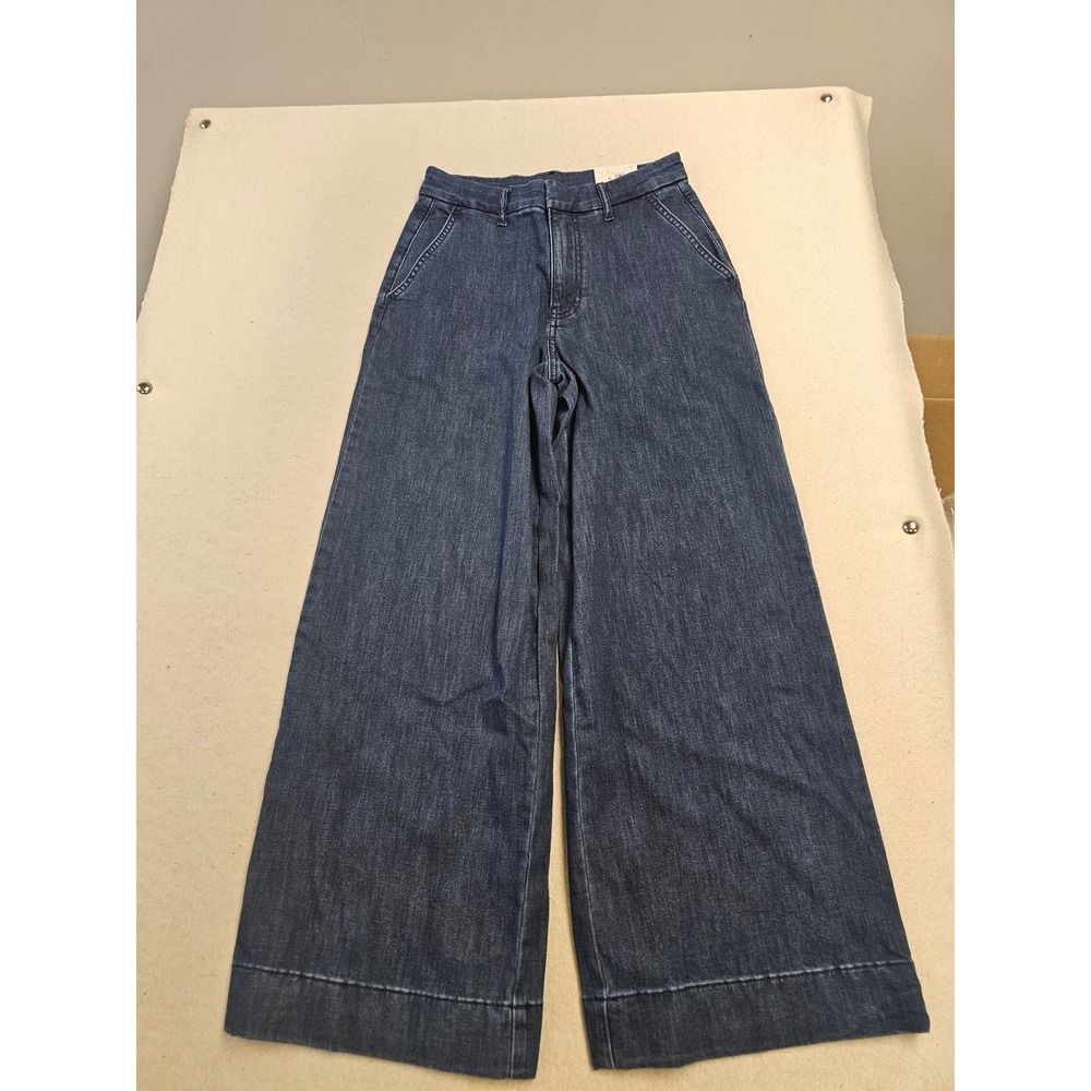Nine West Womens High Rise Wide Leg Denim Trousers Medium Wash Jeans Size 2